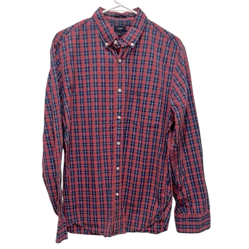 J. Crew Men's Medium Slim Casual Plaid Button Down Shirt